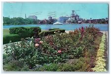 1963 Scenic View Rose Garden Lake Eola Orlando Florida Antique Vintage Postcard picture