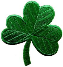 LUCKY GREEN CLOVER PATCH - IRISH SHAMROCK embroidered iron-on GOOD LUCK SOUVENIR picture