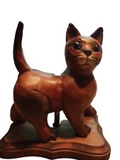 Adorable Hand Carved Kitten Lamp,Small Chip On Ear Lets You Know He Has 8 Lives  picture