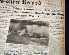 SS Exodus 1947 Jews Jewish Holocaust Refugees Steamship Aliyah Bet Newspaper picture