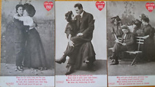 Lot of 3 Postcards   LEAP YEAR 1908 HUMOR ROMANTIC Verses  Couples picture