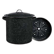  Enamel on Steel Multiuse Pot, Seafood / Tamale / Stock Pot，15.5-Quart, Black picture