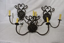 3pc Lot DESIGNS BY BREE Old World Lighting WROUGHT IRON Candlestick Wall Sconces picture