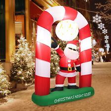 7.5 FT Inflatable Christmas Lighted Santa Claus Stand on Archway Yard Decoration picture