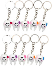 Finduat 20 Pcs Tooth Keychains Key Ring Hang Tooth Shape Cute Promo Dental Gift picture
