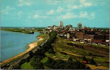 Memphis Tennessee Train Yard Riverfront City Skyline Chrome 1967 Teich Postcard picture