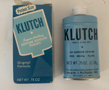 Vintage Klutch An Adhesive Powder For Dental Plates .75 Oz Tin Full Original Box picture