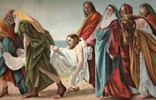 VINTAGE STANDARD POSTCARD CHRIST BEING BROUGHT TO THE BURIAL GROUND CLASSIC ART picture