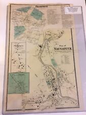 PROSPECT & PLAN OF NAUGATUCK, CT., 1868 HAND COLORED MAP, NOT A COPY picture