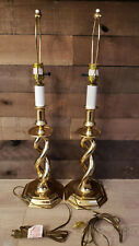 Two Rare Vintage Underwriters Laboratories Inc. Portable Table Lamps. Brass/Gold picture