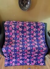Handmade Large Kitty Cat Block Quilt Throw Bed Cover - 110