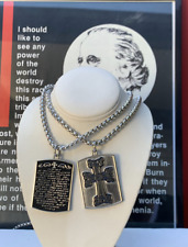 Khachkar Armenian Cross Prayer Pendant & 26 inch Necklace Artsakh Link Chain picture