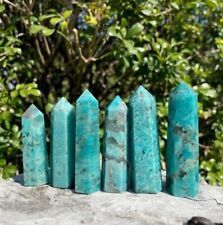 3 ~ 4'' Natural Amazonite Point Obelisk Green Crystal Tower Decoration picture