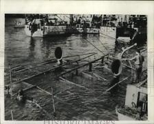 1967 Press Photo Ships sunk in Suez Canal in 1956 block passage through waterway picture