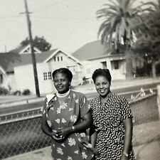 Vintage B&W Snapshot Photograph Beautiful Black African American Women picture