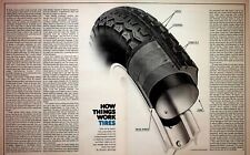 1976 How Motorcycle Tires Work - 2-Page Vintage Article picture