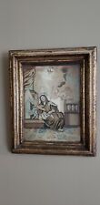 Antique 18th century Framed Embroidery on Silk, The Ecstasy of St. Teresa picture