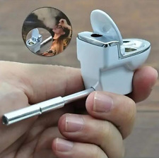 1pc Creative Toilet Shaped Ceramic Portable Pipe - The Perfect Smoking Accessory picture