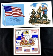 Lot Of 3 Vintage Patriotic Tile Trivets Spirit Of ‘76 Pledge Of Allegiance Flags picture