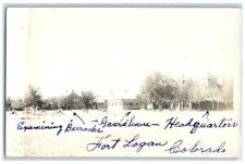 c1910's  Barracks Guardhouse Headquarters View Fort Logan CO RPPC Photo Postcard picture