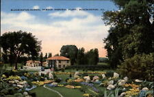 Bloomington Normal Sewage Disposal Plant Illinois garden ~ 1940s postcard picture