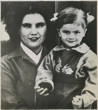 Korea, Pusan, Lubov Domova and daughter Sophia Vintage Silver Print Arg Print picture