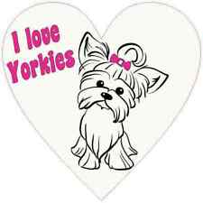 4X4 Pink I Love Yorkies Sticker Vinyl Cup Decal Car Animal Window Dog Stickers picture