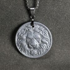 Natural Muonionalusta meteorite carved pendant， Lion design shape pendant picture