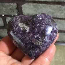Natural quartz lithium mica purple mica crystal heart-shaped specimen 112g h8 picture