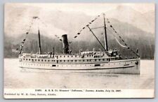 eStampsNet - Steamer Jefferson Juneau Alaska 1907 Postcard Ships picture