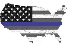6x3.5 Black White and Gray America Blue Lives Matter Bumper Sticker Car Decal picture