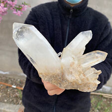 2.6lb Large Natural Clear White Quartz Crystal Cluster Rough Healing Specimen picture