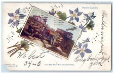 1907 Pikes Peak The Old Way And The New Colorado Spring CO Embossed Postcard picture