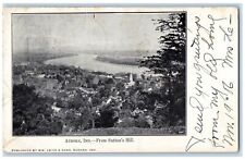 1906 Aurora Indiana IN From Sutton's Hill Aerial View River Buildings Postcard picture