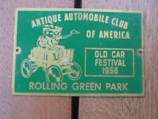 Rolling Green Park Antique autoclub of America.Old Car Festival 1956 Metal plate picture