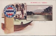 Postcard Ship Pacific Mail Co On Board SS Siberia Mt Fuji Japan  picture
