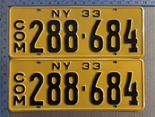 1933 New York commercial license plate pair 288 684 YOM DMV classic TRUCK 13620 picture