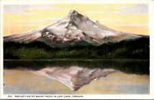 Lost Lake OR Mt Hood Reflection Clouds Oregon c1930s postcard DQ4 picture