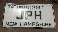 1974 New Hampshire License Plate Original Vanity Auto Tag 