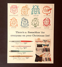 1959 Paper Mate Pen Advertisement People Artwork Display Stand Vintage Print AD picture