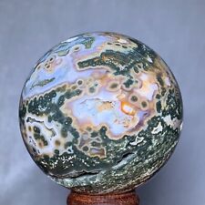 306g Rare Natural Ocean Jasper Sphere Quartz Crystal Ball Reiki Stone picture