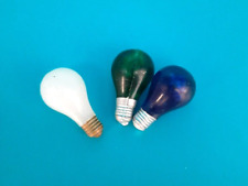 Vintage Gumball/Cracker Jack Charm Prize-3 LIGHTBULBS Blue, Green, White (GLOWS) picture