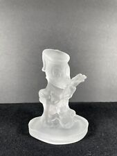 VINTAGE WALT DISNEY FROSTED GLASS DONALD DUCK FIGURE ON STAND picture