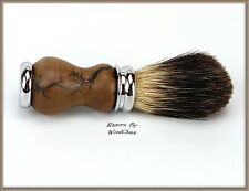 Handmade Black Walnut Wood Silver Badger Hair Shaving Brush Wood USA 280 picture