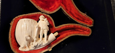 ANTIQUE Vintage WDC Meerschaum PIPE Bowl Only - w/WDC Case Man w/Hunting Dog picture
