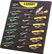 Lansky Display Includes 18 Small Lockback Pocket Knives Stainless Blades Corian picture