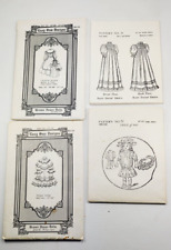 4 VINTAGE 1800's Brown House Doll CLOTHES PATTERNS Antique Easy Sew Designs picture