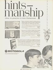 1966 MOTOROLA Clock Radio PRINT AD transistor Christmas gift music picture
