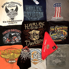 Harley Davidson T-Shirts Lot 9 Motorcycles Resale Wholesale 2-Side Biker Bandana picture