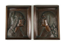 Vintage Wood Carved Plaques Signed A. Daza picture